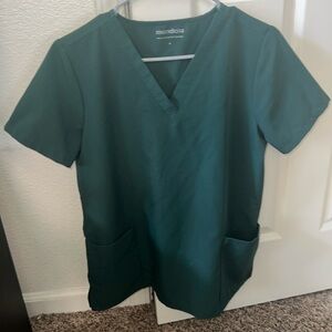 Dark green MANDALA scrub top with equa-tek technology